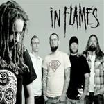 In flames